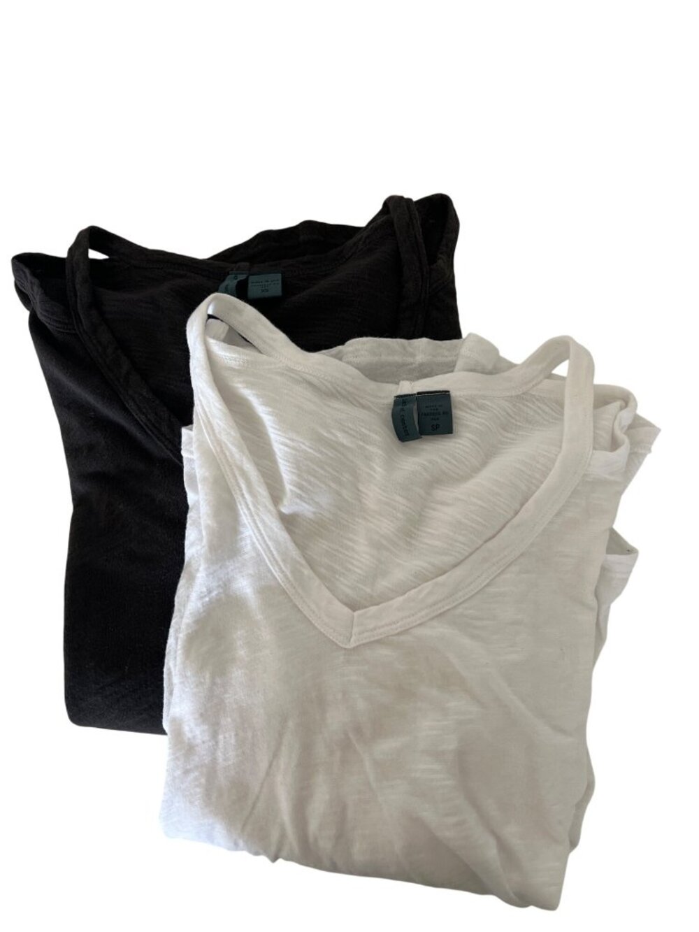 Anthropologie Bundle Of 2 Lightweight V-Neck Tops Black & White